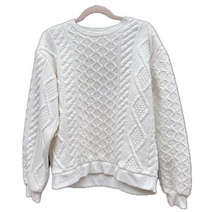 Zara cableknit crew neck